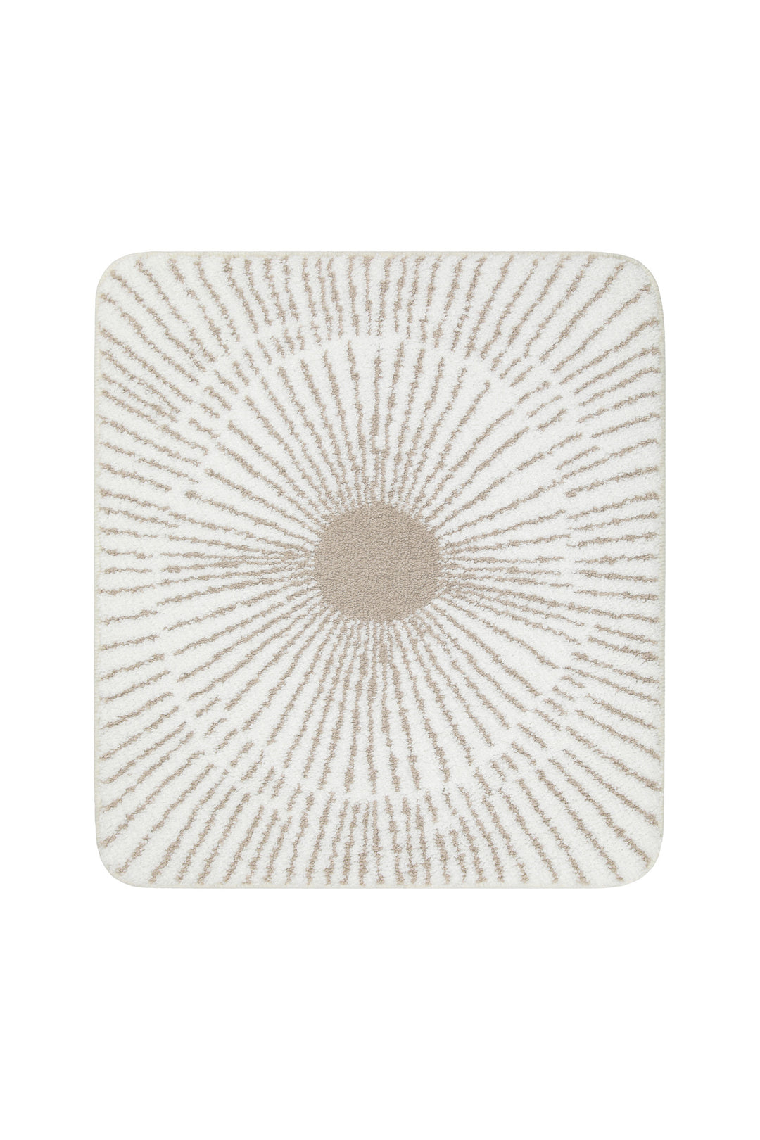 Jasbeer Badteppich weiß beige Kurzflor rechteckig