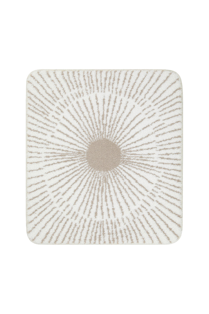Jasbeer Badteppich weiß beige Kurzflor rechteckig