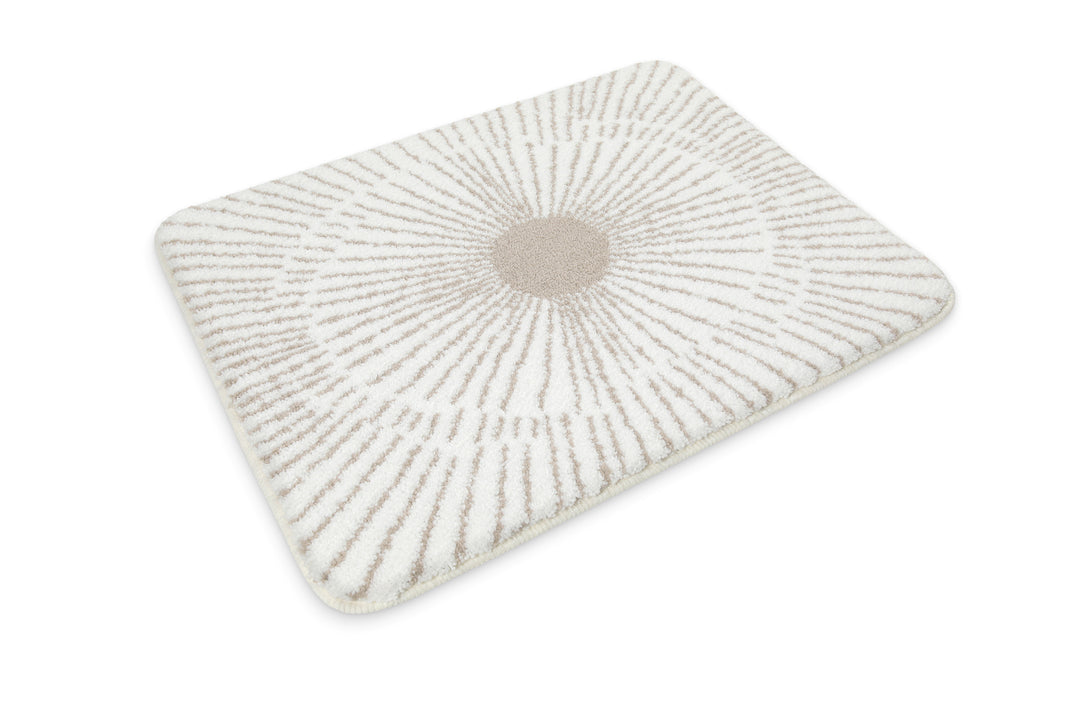 Jasbeer Badteppich weiß beige Kurzflor rechteckig
