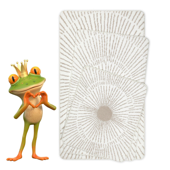 Jasbeer Badteppich weiß beige Kurzflor rechteckig