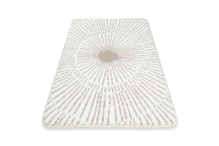 Jasbeer Badteppich weiß beige Kurzflor rechteckig