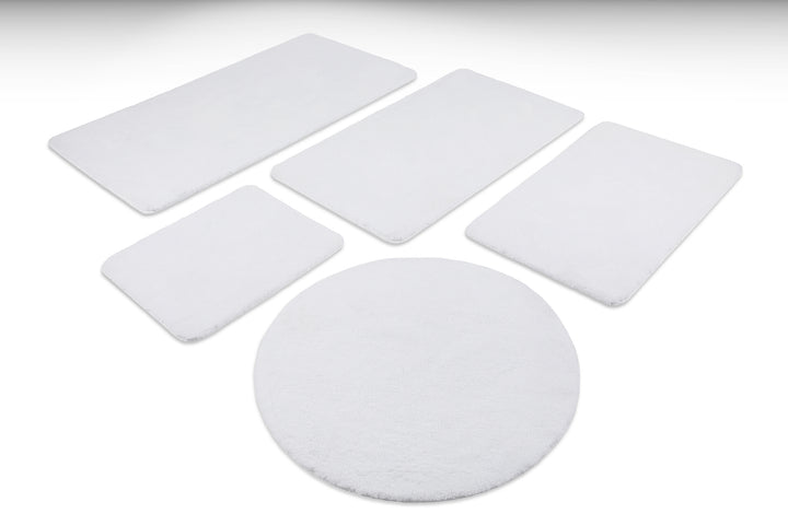 Joris Badteppich weiß Kurzflor rechteckig