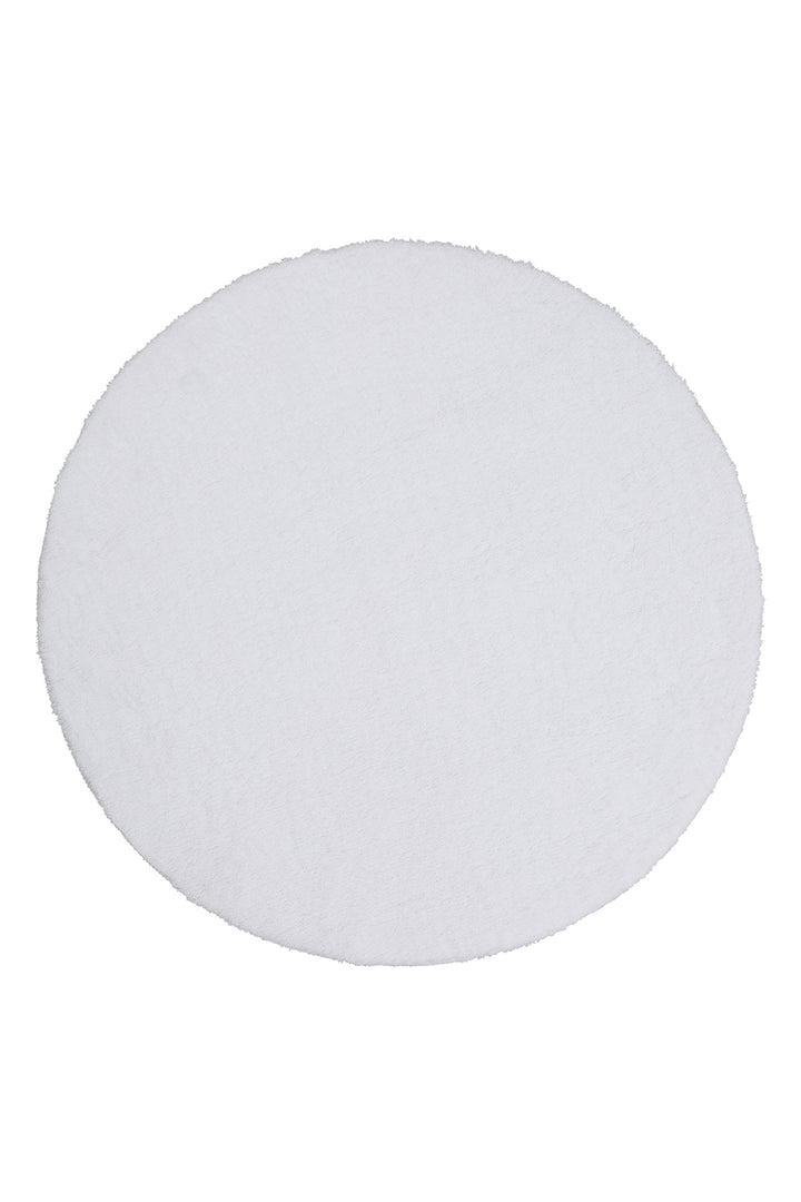 Joris Badteppich weiß Kurzflor rund