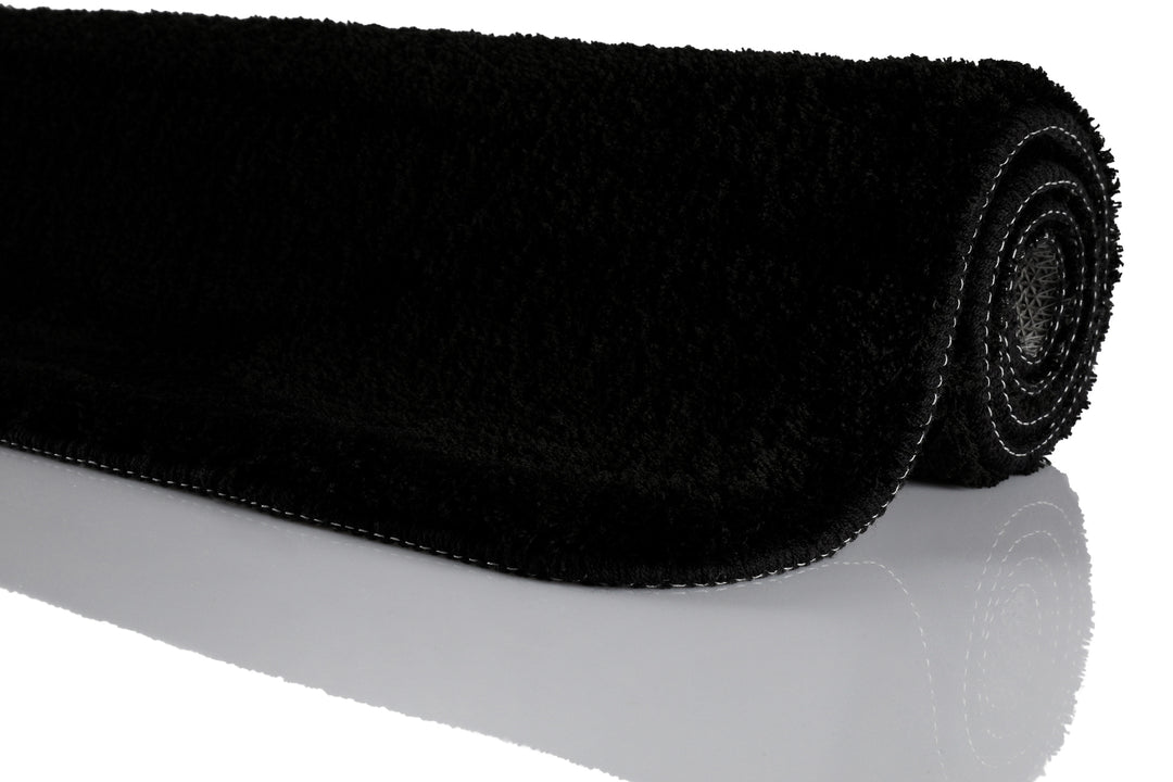 Joris Badteppich schwarz Kurzflor rechteckig