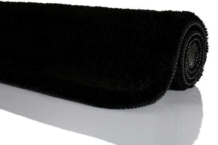 Joris Badteppich schwarz Kurzflor rechteckig