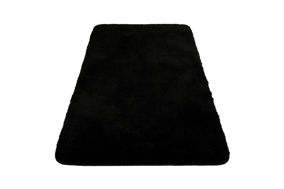 Joris Badteppich schwarz Kurzflor rechteckig