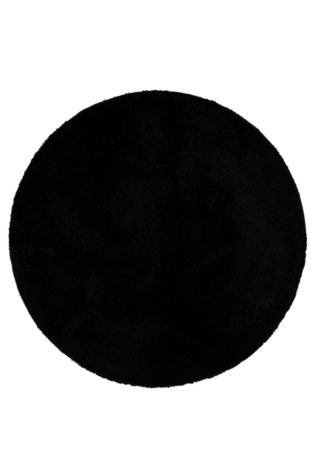 Joris Badteppich schwarz Kurzflor rund