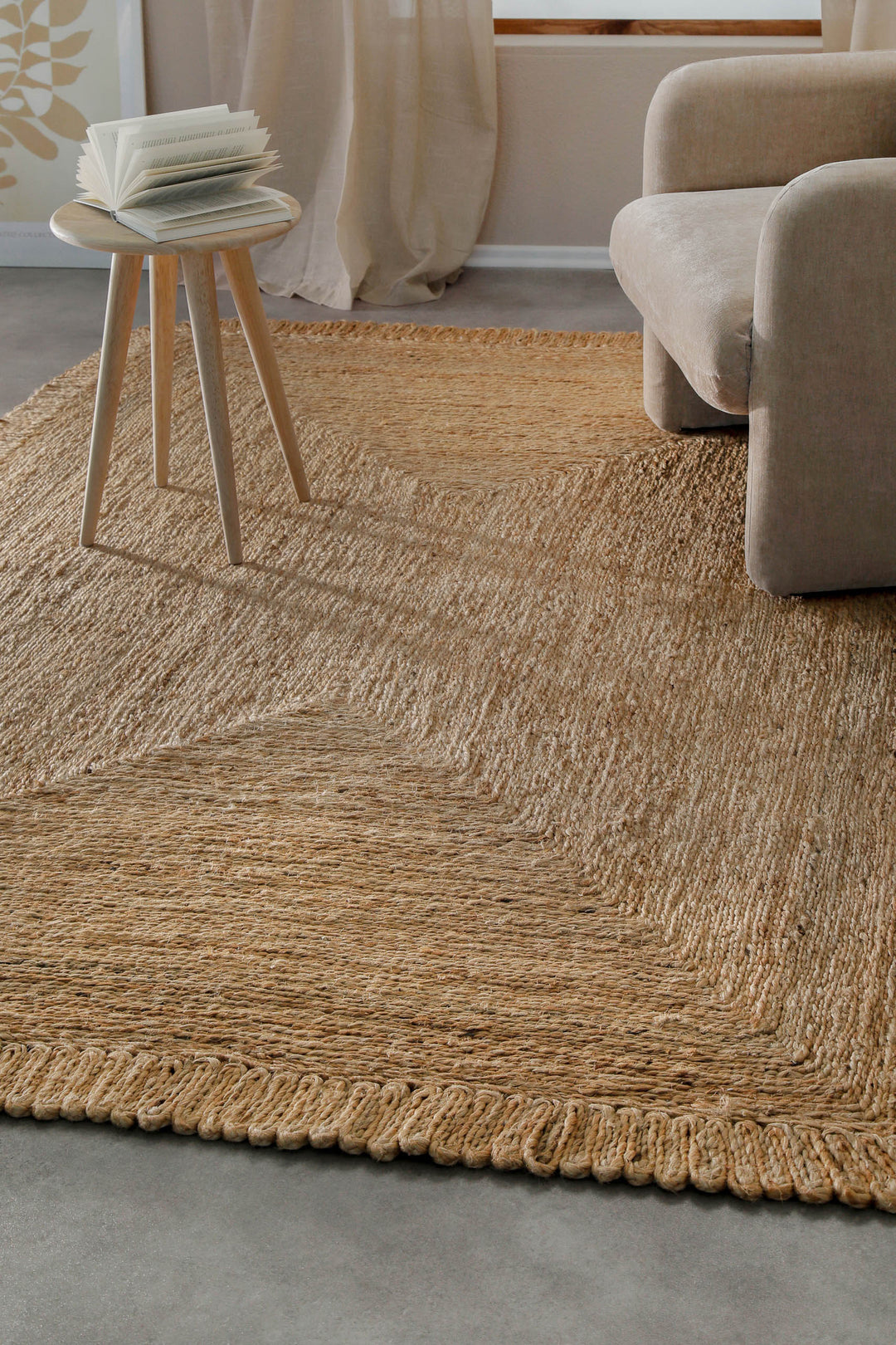 June Teppich natur Kurzflor rechteckig