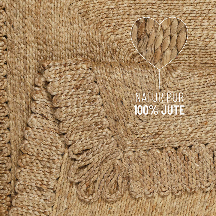 June Teppich natur Kurzflor rechteckig