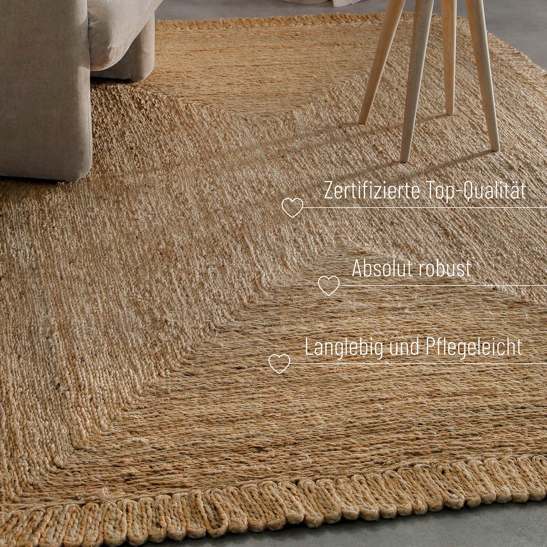 June Teppich natur Kurzflor rechteckig