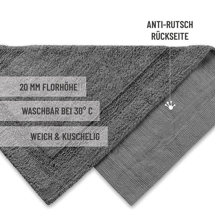 Badteppich Granit Grau "Knut" WECONhome Basics