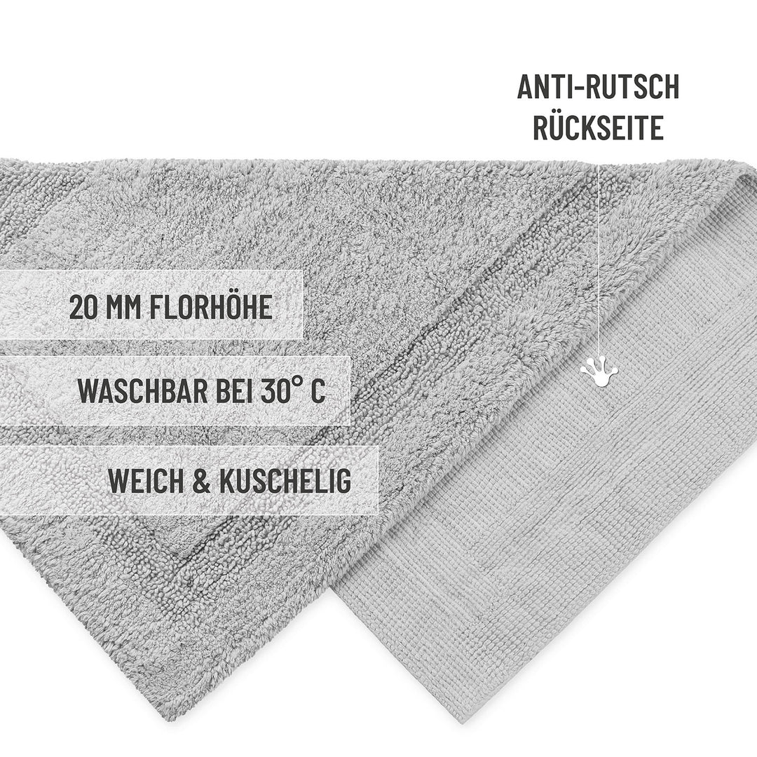 Badteppich Licht Grau "Knut" WECONhome Basics