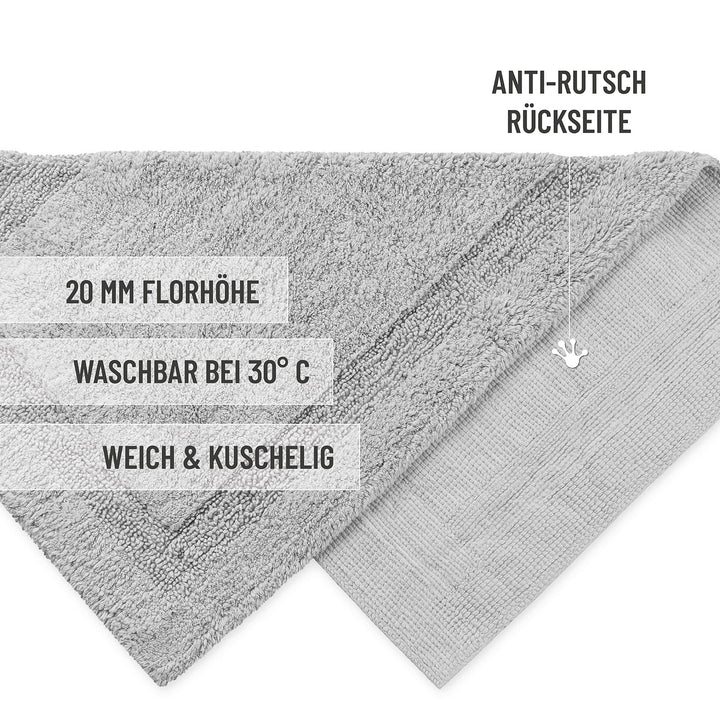 Badteppich Licht Grau "Knut" WECONhome Basics