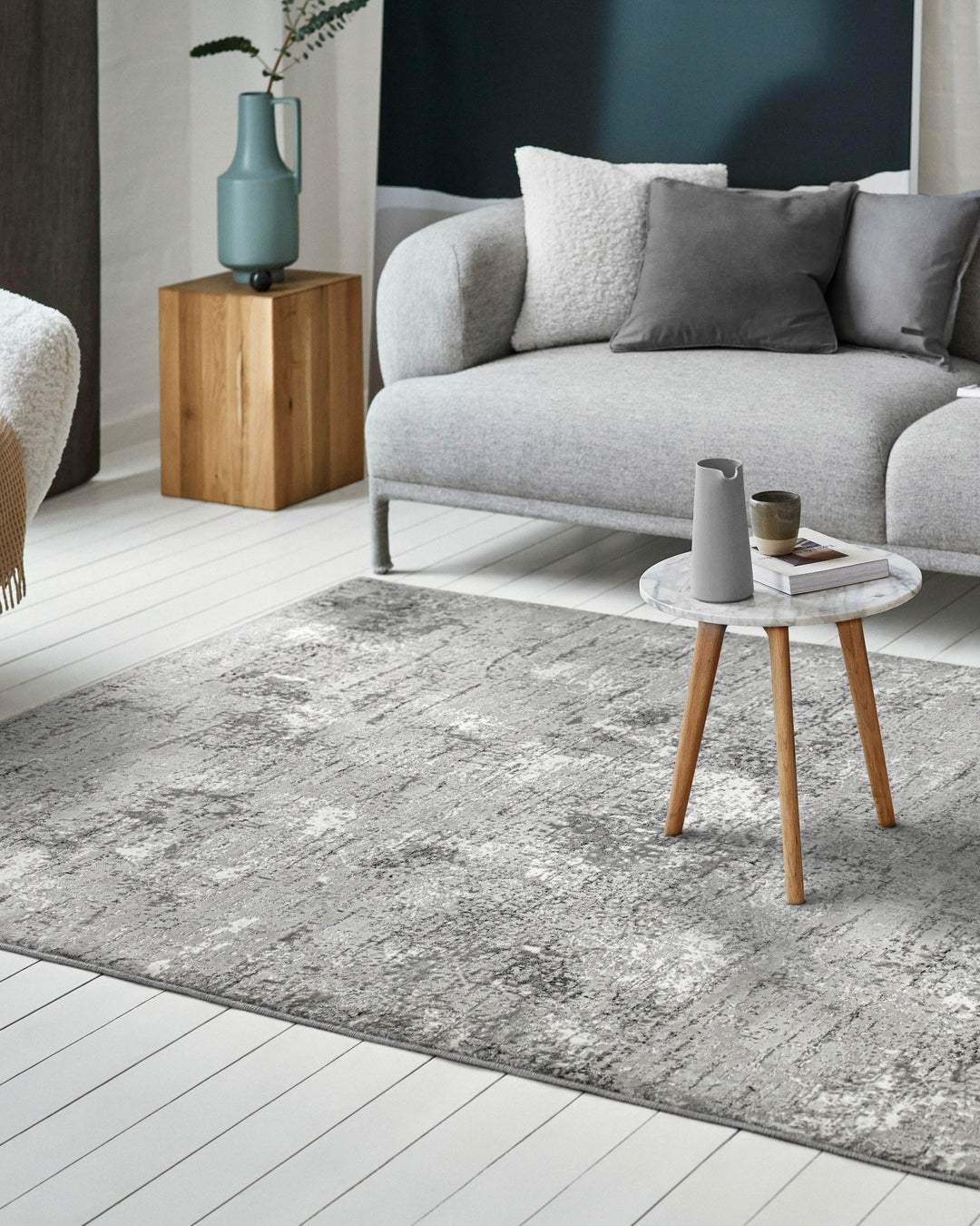 Esprit Kurzflorteppich Grau Silber "Feel Vintage 2.0"