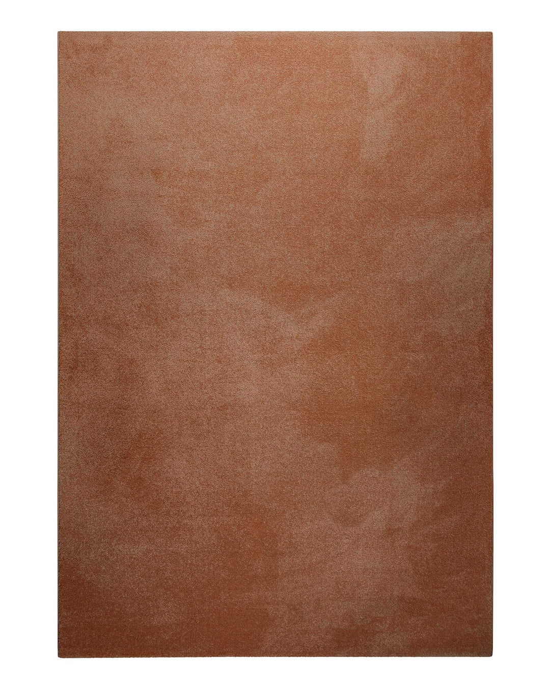 Kurzflor Teppich Freja Ziegel Rot rechteckig, vollständige Draufsicht mit gleichmäßiger Oberfläche