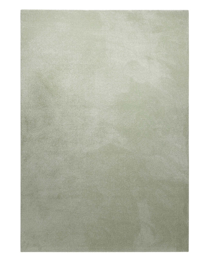 Kurzflor Teppich Freja Licht Grün rechteckig, vollständige Draufsicht mit gleichmäßiger Oberfläche