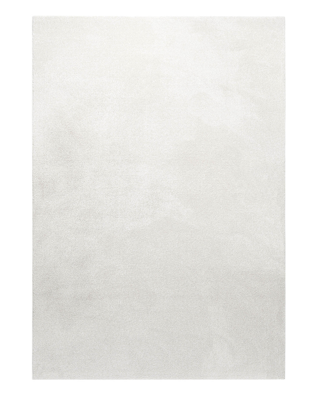 Kurzflor Teppich Freja Creme Weiß, vollständige Draufsicht mit homogener Farbfläche