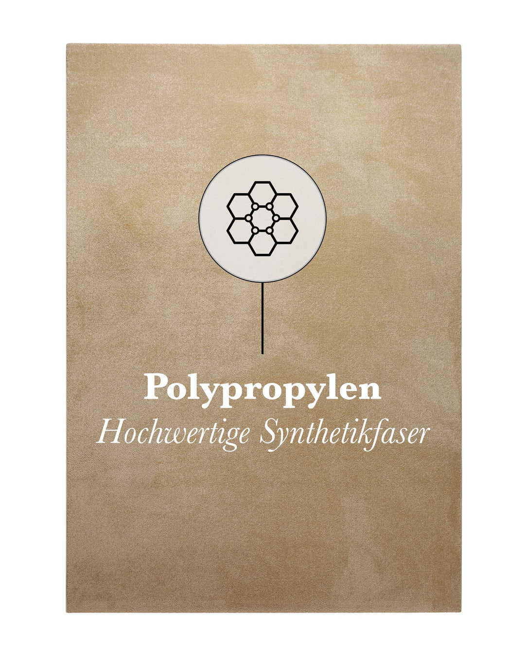 Kurzflor Teppich Freja Sand Beige mit Materialhinweis Polypropylen, strapazierfähig und pflegeleicht