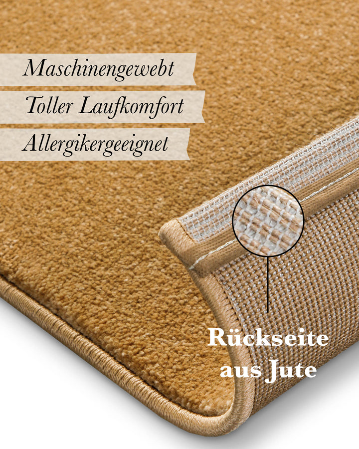 Rückseitenansicht mit sichtbarer Jute-Beschichtung und zusätzlichen Materialhinweisen