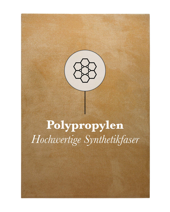 Materialabbildung mit Hinweis auf Polypropylen als robuste, pflegeleichte Faser