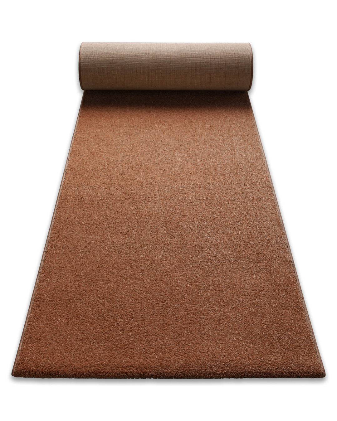 Teppich Läufer Freja Ziegel Rot ausgerollt, zeigt Länge und gleichmäßige Struktur