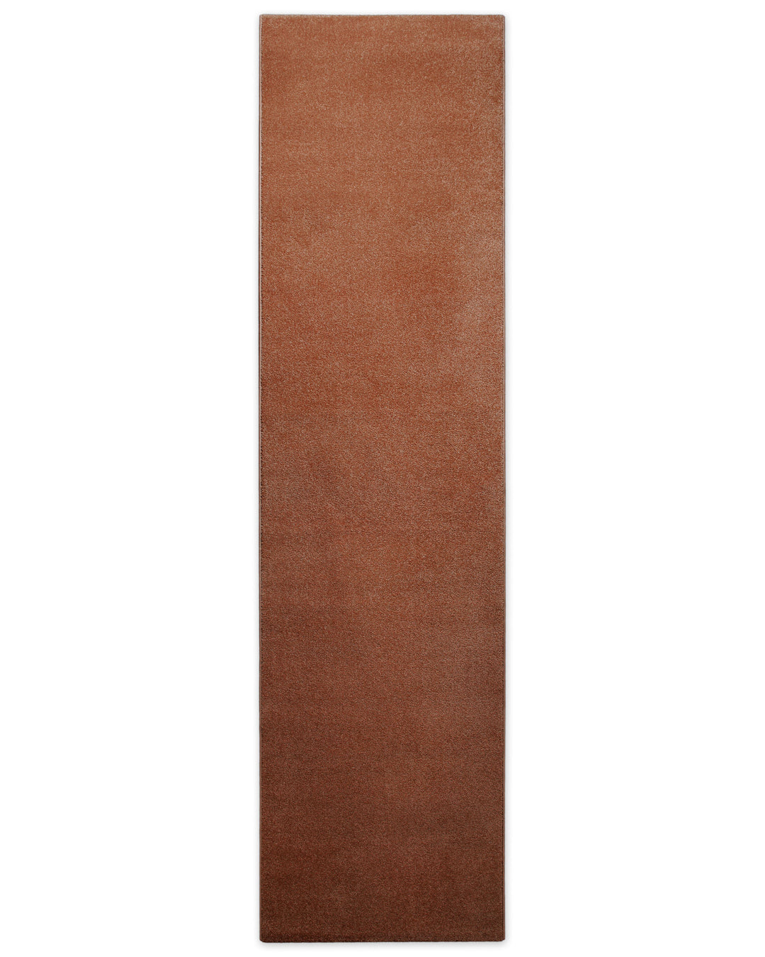 Kurzflor Teppich Läufer Montepulciano Ziegel Rot schmal, Draufsicht für Flur und schmale Räume