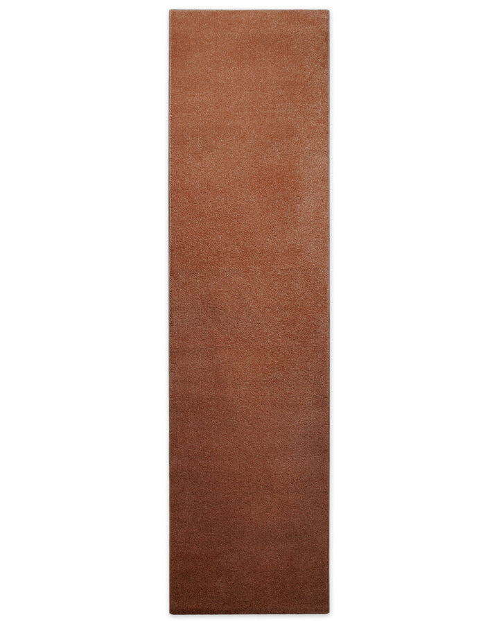 Kurzflor Teppich Läufer Montepulciano Ziegel Rot schmal, Draufsicht für Flur und schmale Räume