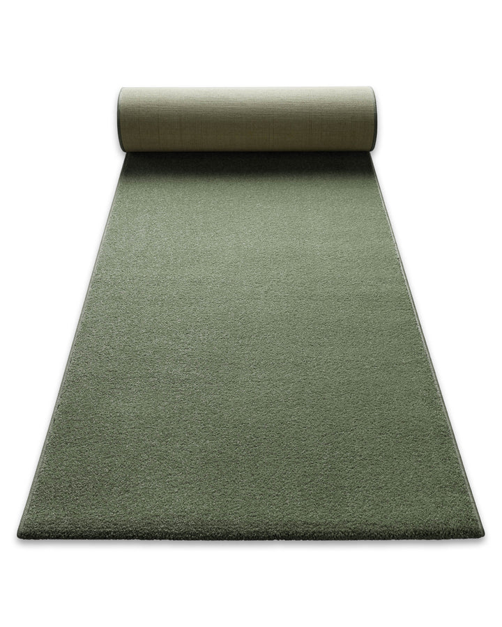 Teppich Läufer Montepulciano Laub Grün ausgerollt mit gleichmäßiger Oberfläche