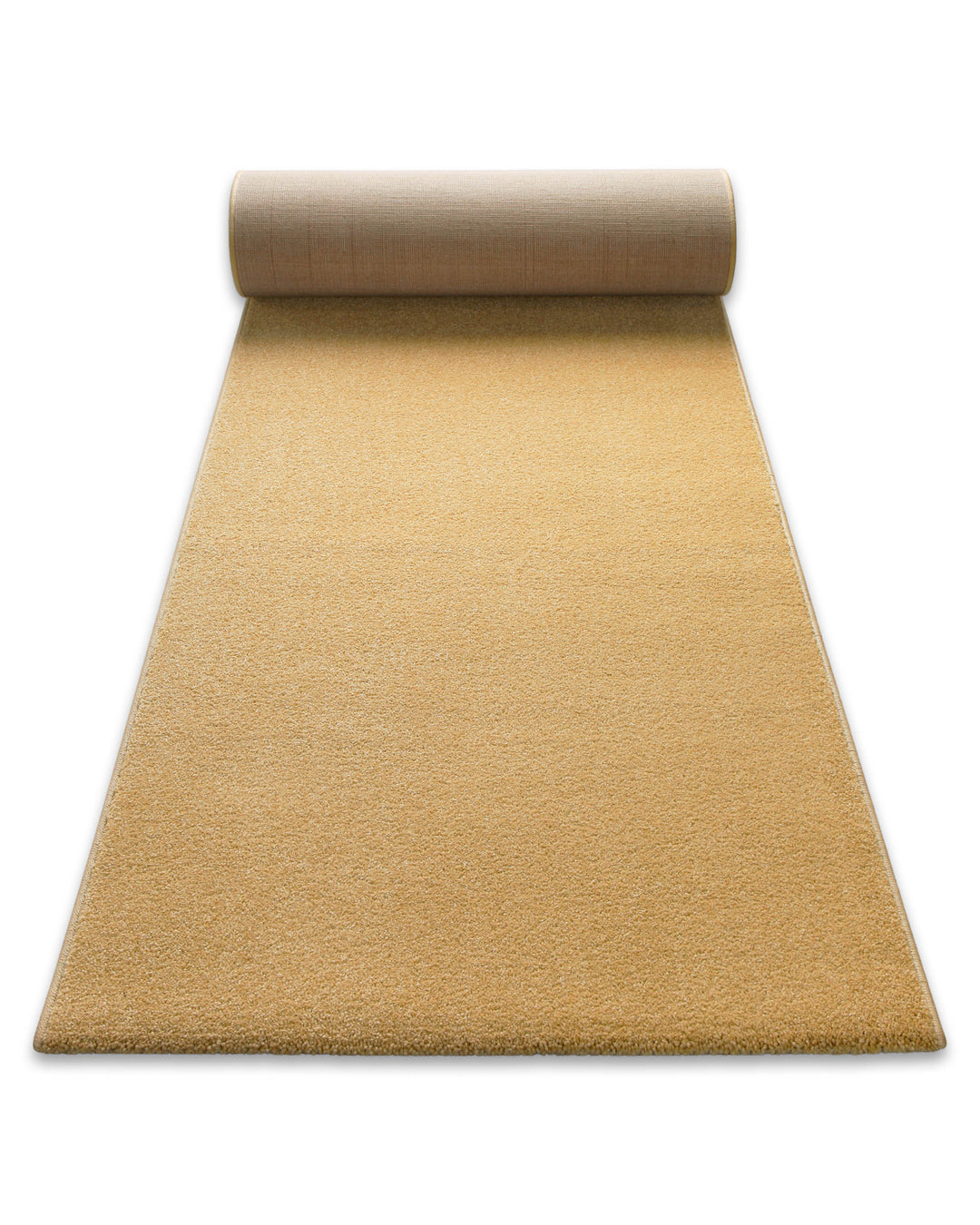 Teppich Läufer Montepulciano Ocker Gelb ausgerollt, zeigt lange schmale Form und gleichmäßigen Flor