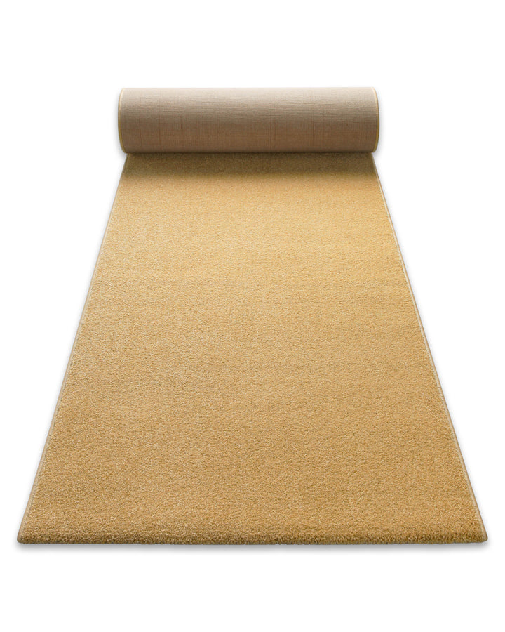 Teppich Läufer Montepulciano Ocker Gelb ausgerollt, zeigt lange schmale Form und gleichmäßigen Flor