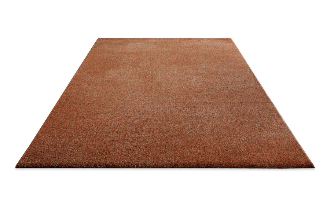 Kurzflor Teppich Montepulciano Ziegel Rot flach ausgelegt, gleichmäßige Oberfläche sichtbar