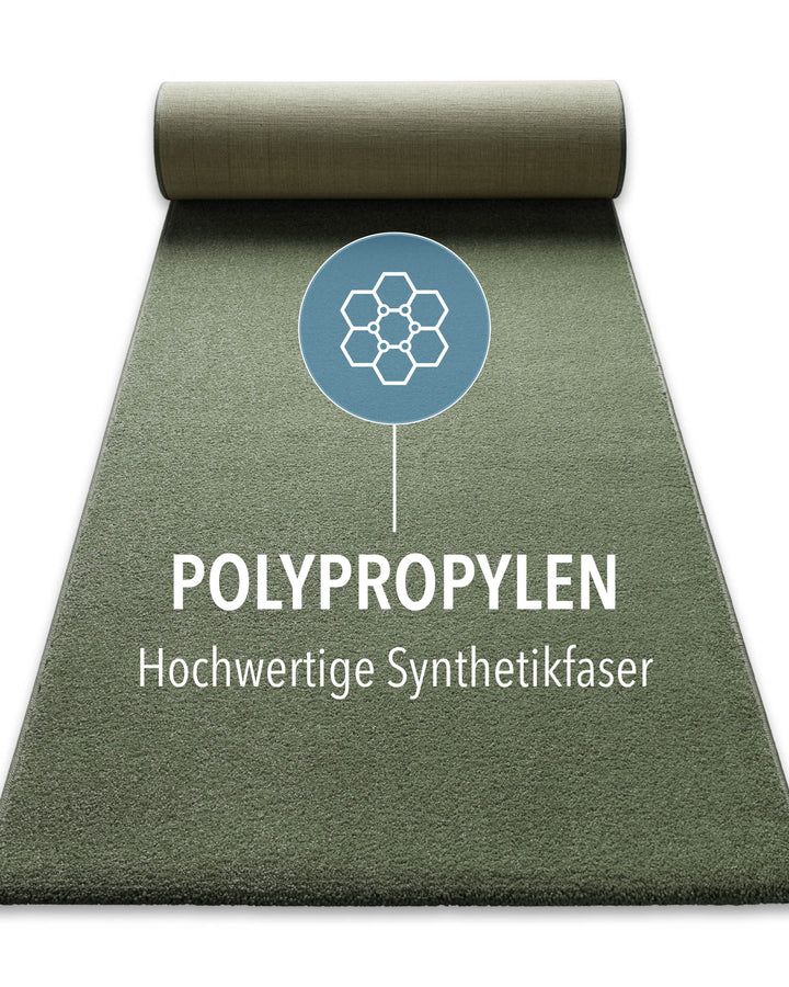 Kurzflor Teppich Montepulciano Laub Grün mit Materialhinweis Polypropylen, strapazierfähig