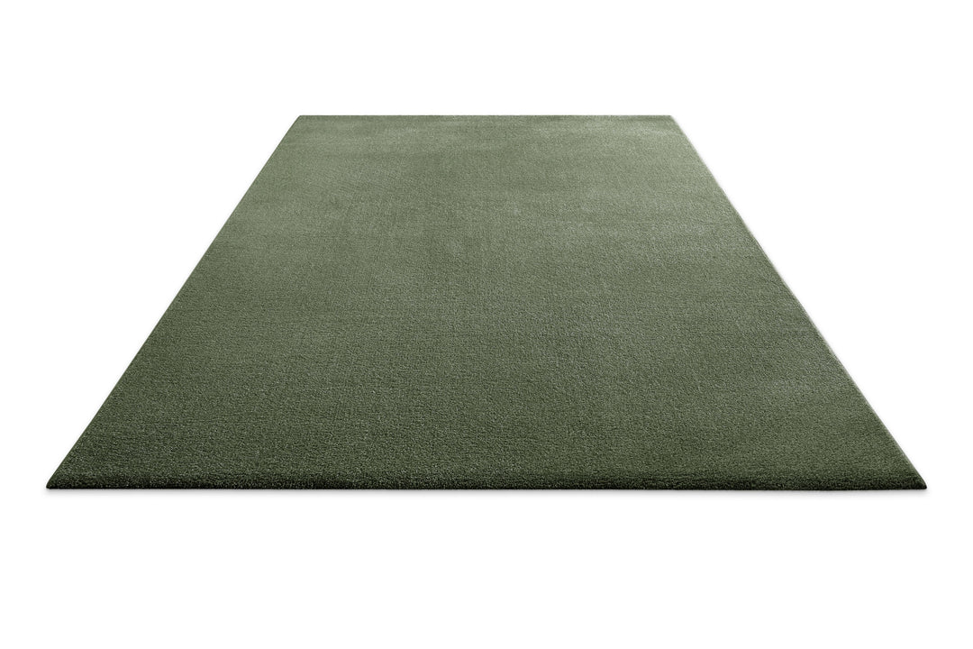 Kurzflor Teppich Montepulciano Laub Grün rechteckig flach ausgelegt