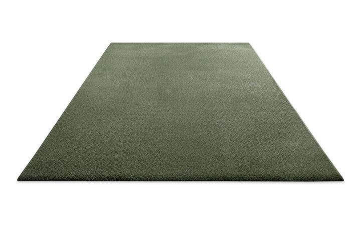 Kurzflor Teppich Montepulciano Laub Grün rechteckig flach ausgelegt