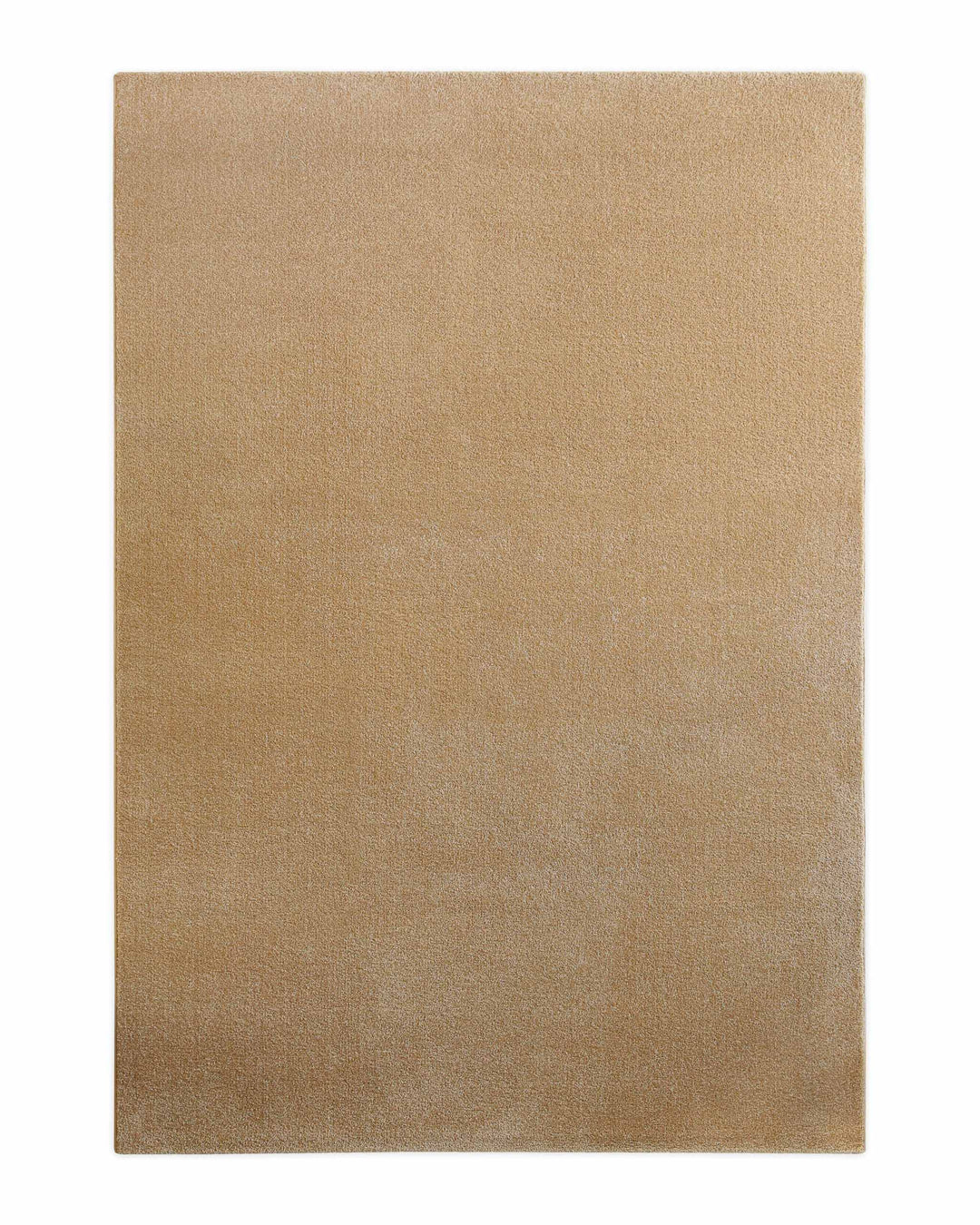 Kurzflor Teppich Montepulciano Sand Beige rechteckig freigestellt, gleichmäßige Farbstruktur sichtbar