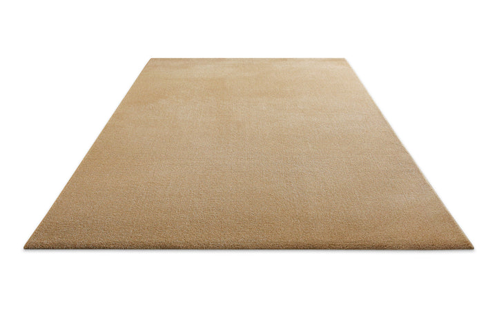 Kurzflor Teppich Montepulciano Sand Beige rechteckig flach ausgelegt mit gleichmäßiger Oberfläche