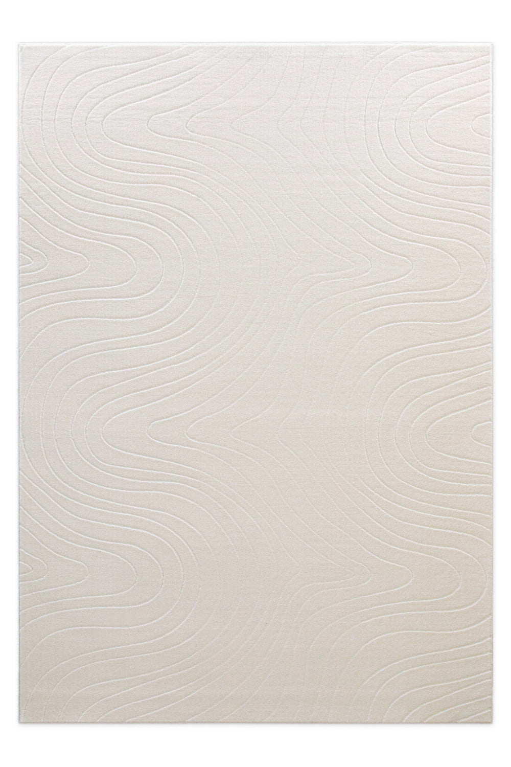 Nuuk Flow Kurzflorteppich creme-weiß Hoch-Tief-Muster frontal