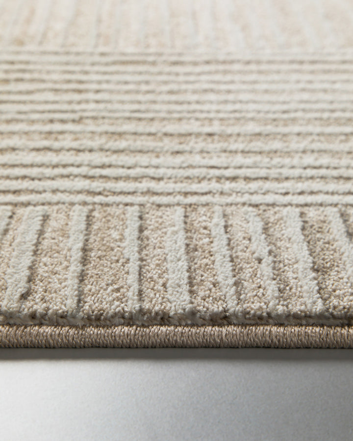 Kurzflor Teppich Raymond in Beige Bunt Nahaufnahme der weichen Oberflächenstruktur und Strukturdetails