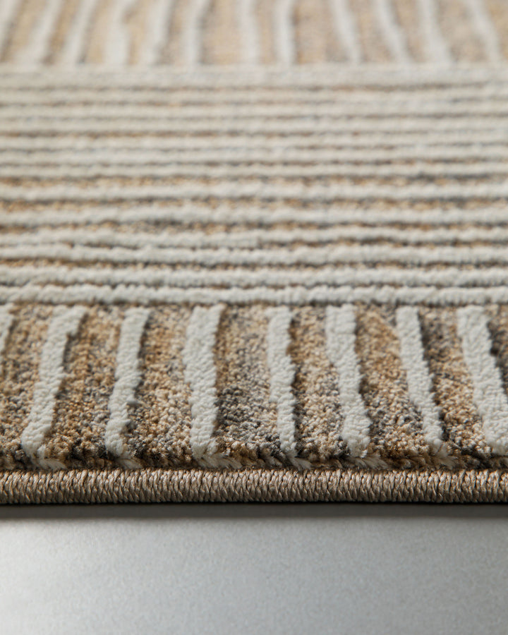 Kurzflor Teppich Raymond in Beige Grau Nahaufnahme der weichen Oberflächenstruktur und Strukturdetails