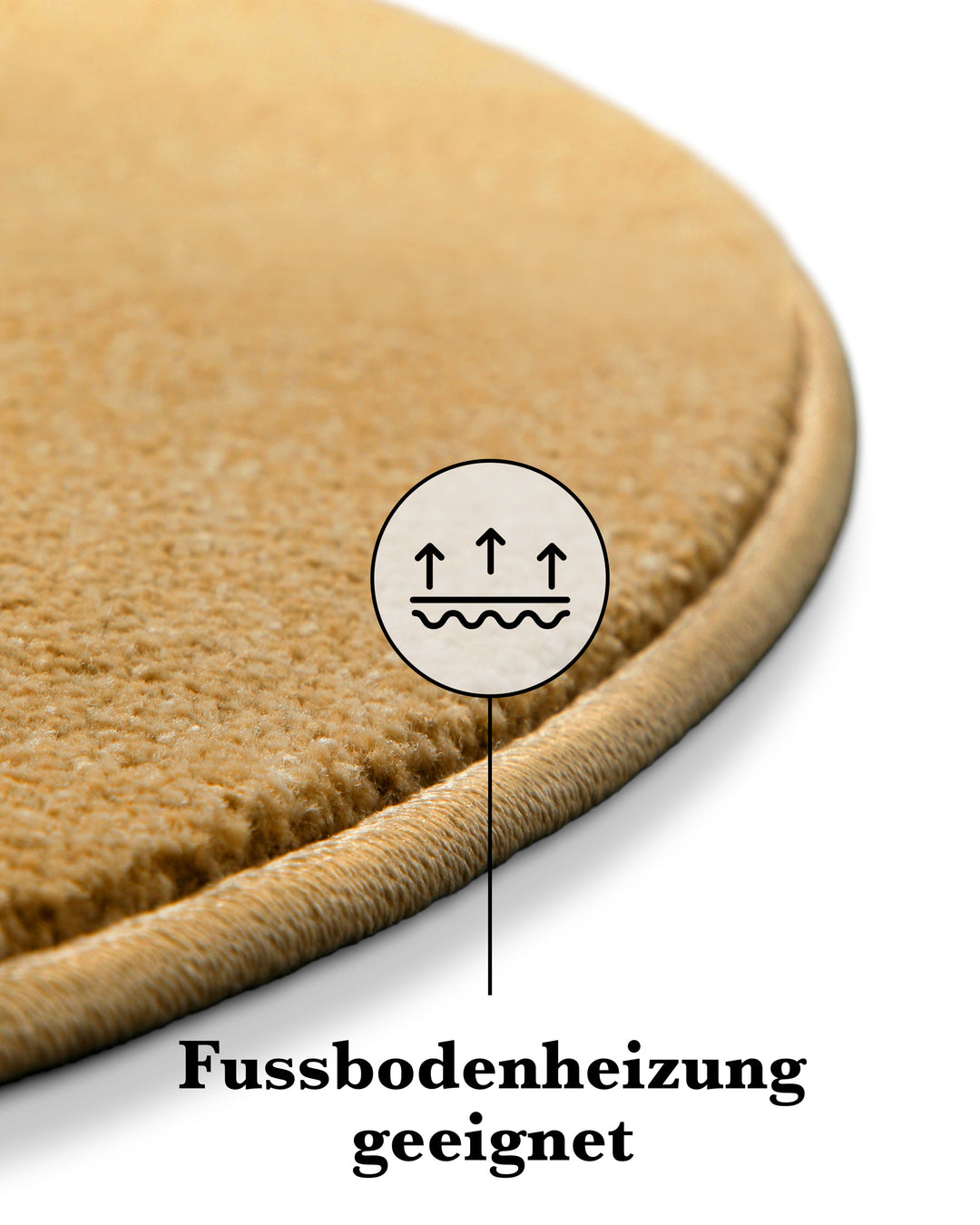 Kante und Rückseite im Fokus, sichtbar ist die helle Jute-Beschichtung auf der Unterseite