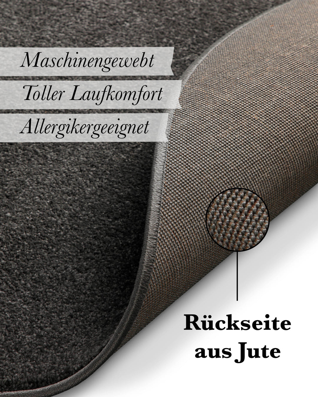 Detailaufnahme der Oberfläche mit gleichmäßigem Flor und feiner Körnung