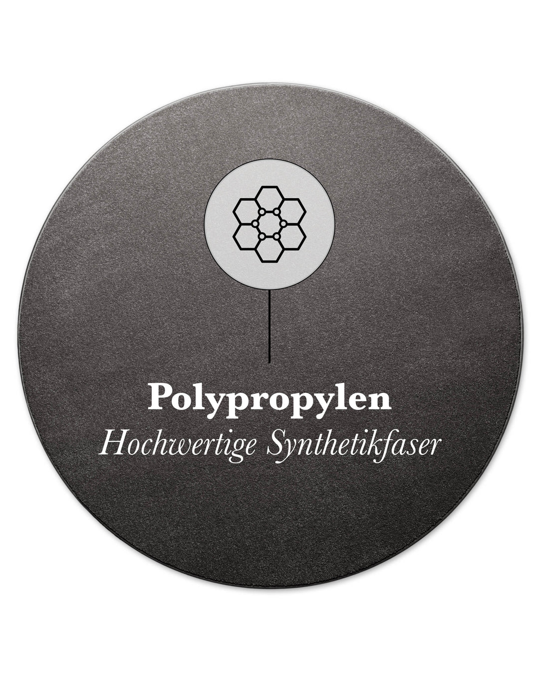 Nahaufnahme der Teppichkante mit Symbol für Fußbodenheizung, flach verarbeitet