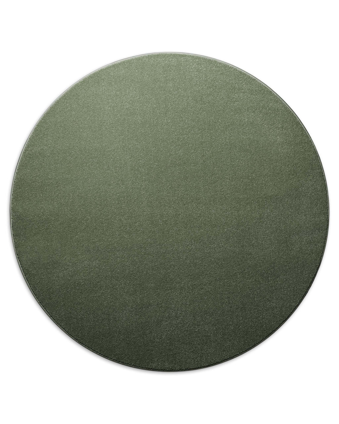 Kurzflor Teppich Montepulciano Laub Grün rund in voller Ansicht