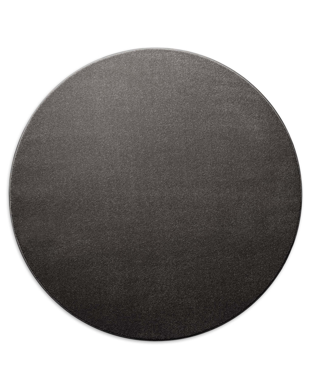 Kurzflor Teppich Montepulciano Anthrazit Grau rund, vollständige Draufsicht mit gleichmäßiger Farbstruktur