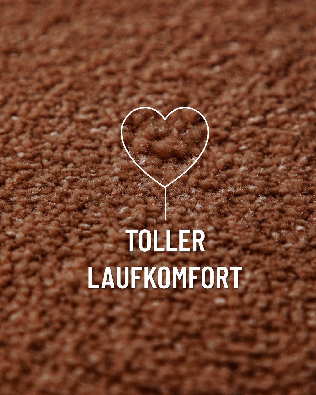 Kurzflor Teppich Vegas Rot rund Nahaufnahme mit Einblendung zum Laufgefühl, feine Florstruktur sichtbar