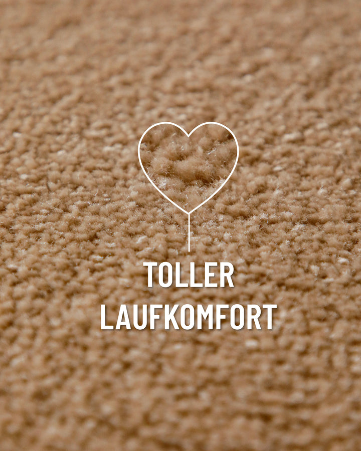 Kurzflor Teppich Vegas Beige Nahaufnahme der Oberfläche mit Fokus auf weichen Laufkomfort