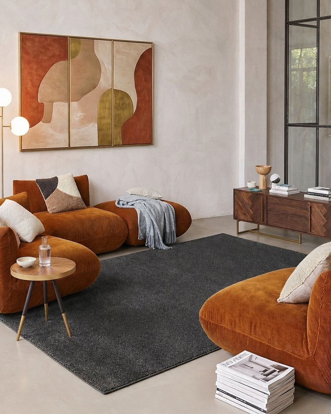 Esprit Kurzflorteppich Anthrazit Grau "Vegas"