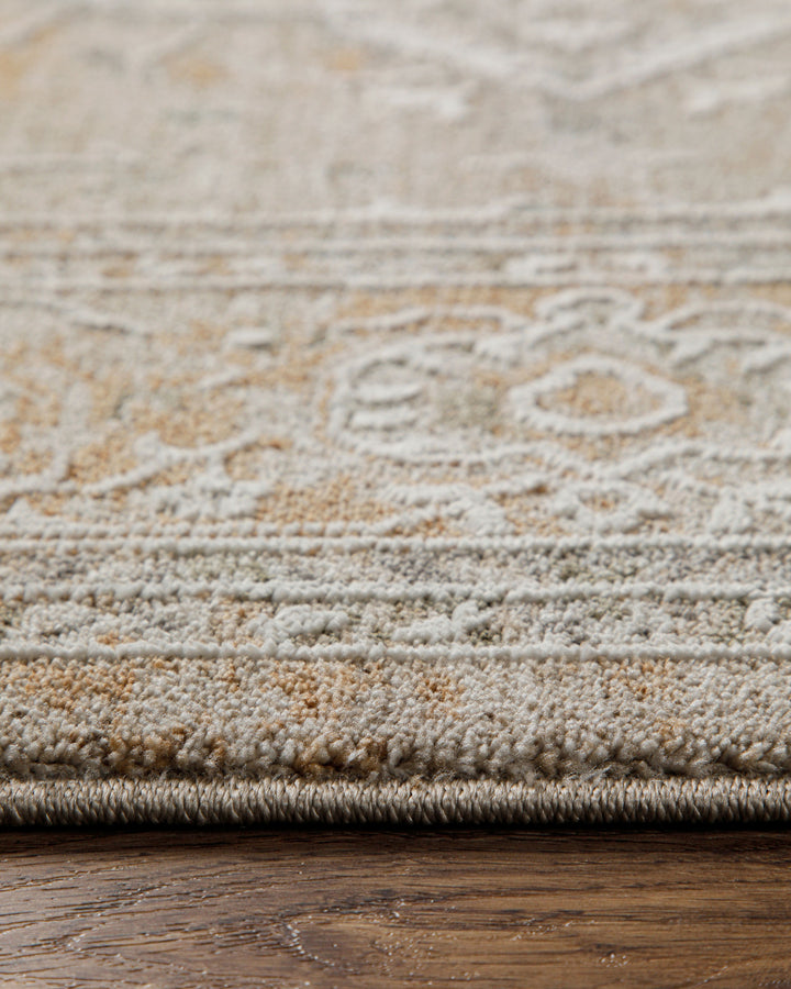 Kurzflor Teppich Vintage Soul in Braun Beige Nahaufnahme der weichen Oberflächenstruktur und Musterdetails