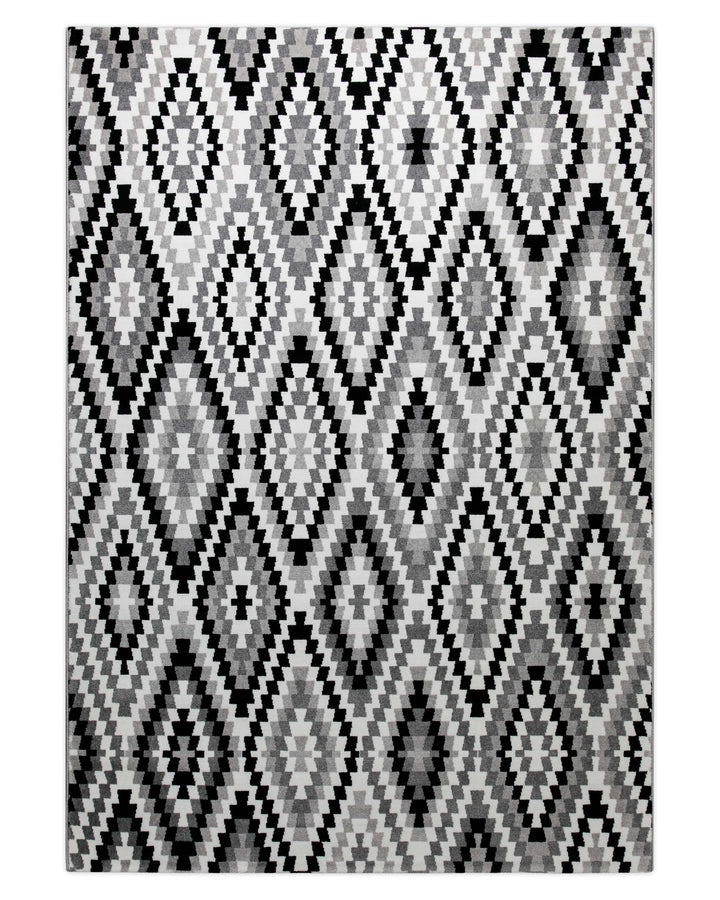 Weconhome Teppich 160x225 Schwarz Weiß Muster