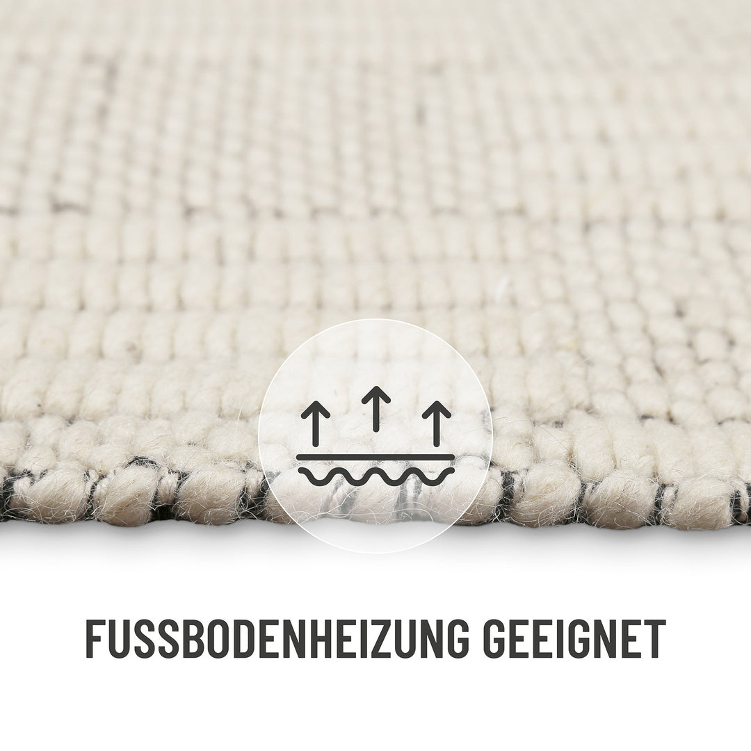 Lani Teppich creme weiß Kurzflor rechteckig